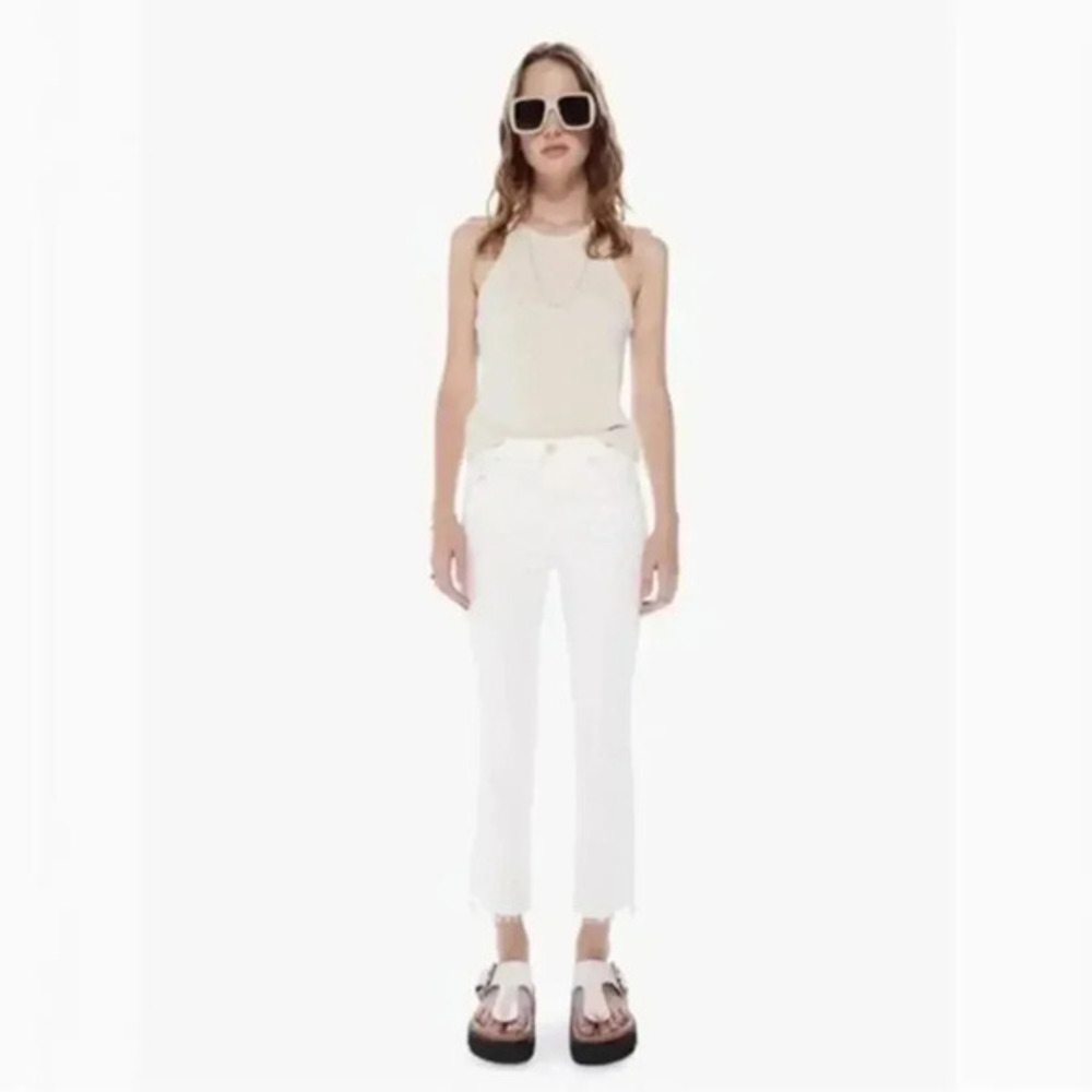MOTHER The Insider Step Crop Fray Cream Puffs Size 24 B1282